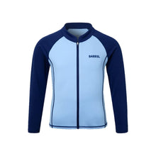 Load image into Gallery viewer, Rashguards: Barrel Kids Essential Zip Up RashGuard-BLUE - Barrel / Blue / 120 / 2025, BARREL, BARREL HK, Blue, BRIV25HKOP01