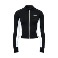 Load image into Gallery viewer, Rashguards: Barrel Women Color Scheme Crop Zip Rashguard-BLACK - Barrel / Black / S (85) / 2025, BARREL, BARREL HK, Black, BRIV25HKOP02