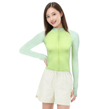 Load image into Gallery viewer, Rashguards: Barrel Women Color Scheme Crop Zip Rashguard-LIME - 2025, BARREL, BARREL HK, BRIV25HKOP02, Clothing