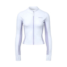 Load image into Gallery viewer, Rashguards: Barrel Women Color Scheme Crop Zip Rashguard-WHITE - Barrel / White / M (90) / 2025, BARREL, BARREL HK, BRIV25HKOP02, Clothing