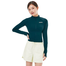 Load image into Gallery viewer, Rashguards: Barrel Women Essential Crop Zip Rashguard-GREEN - 2025, BARREL, BARREL HK, BRIV25HKOP02, Burgundy