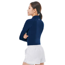 Load image into Gallery viewer, Rashguards: Barrel Women Essential Half Zip Crop Rashguard-NAVY - 2025, BARREL, BARREL HK, Blue, BRIV25HKOP01