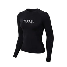Load image into Gallery viewer, Rashguards: Barrel Women Essential Rashguard-BLACK - 2023, BARREL, BARREL HK, Barrel / Green / L, Barrel / Green / M
