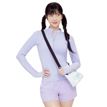 Load image into Gallery viewer, Barrel Women Essential Zip-Up Rashguard-PURPLE - Rashguards | BARREL HK
