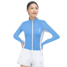 Load image into Gallery viewer, Barrel Women Nautical Crop ZipUp Rashguard-BLUE - Rashguards | BARREL HK