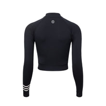 Load image into Gallery viewer, Barrel Women Resort Half Zip Crop Rashguard-BLACK - Rashguards | BARREL HK