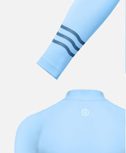 Load image into Gallery viewer, Barrel Women Resort Half Zip Crop Rashguard-BLUE - Rashguards | BARREL HK