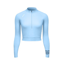 Load image into Gallery viewer, Barrel Women Resort Half Zip Crop Rashguard-BLUE - Rashguards | BARREL HK