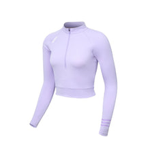 Load image into Gallery viewer, Barrel Women Resort Half Zip Crop Rashguard-PURPLE - Rashguards | BARREL HK