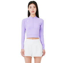 Load image into Gallery viewer, Barrel Women Resort Half Zip Crop Rashguard-PURPLE - Rashguards | BARREL HK
