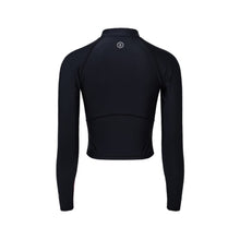 Load image into Gallery viewer, Barrel Women Sunset Crop Zip-Up Rashguard-BLACK - Rashguards | BARREL HK