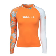 Load image into Gallery viewer, Barrel Women Sunset Flower Odd Rashguard-ORANGE - Barrel / Orange / S (85) - Rashguards | BARREL HK