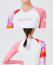Load image into Gallery viewer, Barrel Women Sunset Palm Tree Odd Rashguard-PINK - Rashguards | BARREL HK