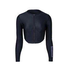 Load image into Gallery viewer, Barrel Womens Abyssal Crop ZipUp Rashguard-BLACK - Rashguards | BARREL HK