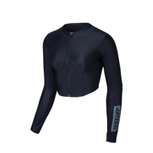 Load image into Gallery viewer, Barrel Womens Abyssal Crop ZipUp Rashguard-BLACK - Black / S - Rashguards | BARREL HK
