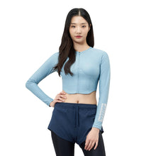 Load image into Gallery viewer, Barrel Womens Abyssal Crop ZipUp Rashguard-BLUE - Rashguards | BARREL HK
