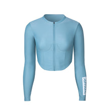 Load image into Gallery viewer, Barrel Womens Abyssal Crop ZipUp Rashguard-BLUE - Rashguards | BARREL HK