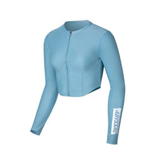 Load image into Gallery viewer, Barrel Womens Abyssal Crop ZipUp Rashguard-BLUE - Blue / S - Rashguards | BARREL HK