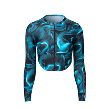 Load image into Gallery viewer, Barrel Womens Abyssal Crop ZipUp Rashguard-SMOKE - Rashguards | BARREL HK