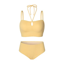 Load image into Gallery viewer, Barre Women Ribbon Strap Bikini-YELLOW