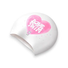 Load image into Gallery viewer, Barrel Big Heart  Silicone Swim Cap-WHITE