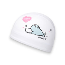 Load image into Gallery viewer, Barrel Bubble Seal Span Swim Cap-WHITE