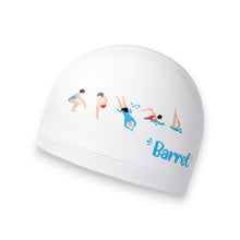 Load image into Gallery viewer, Barrel Dive Motion Silitex Swim Cap-WHITE