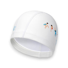 Load image into Gallery viewer, Barrel Dive Motion Silitex Swim Cap-WHITE
