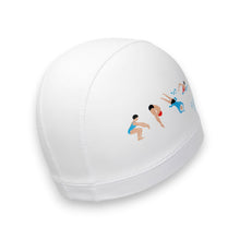 Load image into Gallery viewer, Barrel Dive Motion Silitex Swim Cap-WHITE