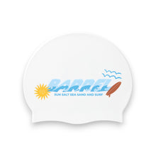 Load image into Gallery viewer, Barrel Surf Logo Silicone Swim Cap-WHITE