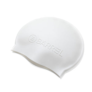 Barrel Basic Embossing Silicone Swim Cap - WHITE - Barrel / White / ON - Swim Caps | BARREL HK