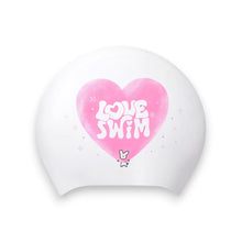 Load image into Gallery viewer, Barrel Big Heart Silicone Swim Cap-WHITE - Barrel / White / ON - Swim Caps | BARREL HK