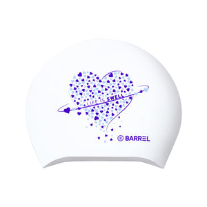 Barrel Heart Hoop Long Hair Swim Cap - WHITE - Barrel / White / ON - Swim Caps | BARREL HK