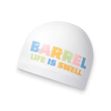 Load image into Gallery viewer, Barrel Kids Crayon Logo Silitex Swim Cap-WHITE - Barrel / White / ON - Swim Caps | BARREL HK