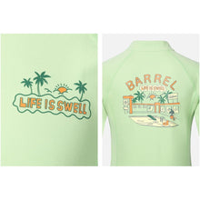 Load image into Gallery viewer, Barrel Kids Essential AW Zip-Up Rashguard-GREEN - Rashguards | BARREL HK