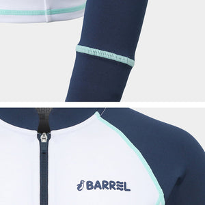 Barrel Kids Essential Zip Up Rash Guard-WHITE - Rashguards | BARREL HK