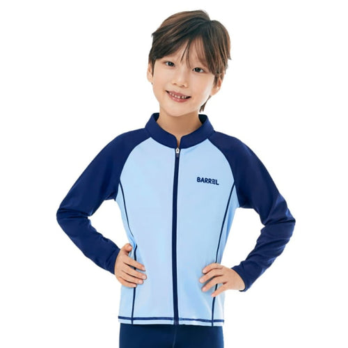 Rashguards: Barrel Kids Essential Zip Up RashGuard-BLUE - 2025, BARREL, BARREL HK, Blue, BRIV25HKOP01
