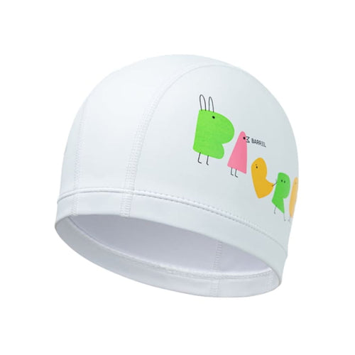 Swim Caps: Barrel Kids Friends Silitex Swim Cap-WHITE - Barrel / White / ON / 2025, Accessories, BARREL, BARREL HK, BRIV25HKOP03