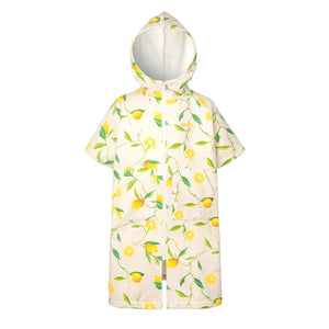 Barrel Kids Lemon Zipup Poncho Towel-YELLOW - Barrel / Lemon / 120 - Poncho Towels | BARREL HK