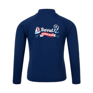 Rashguards: Barrel Kids Nautical ZipUp Rashguard-NAVY - 2025, BARREL, BARREL HK, BRIV25HKOP02, Clothing