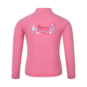 Rashguards: Barrel Kids Nautical ZipUp Rashguard-ROSE - 2025, BARREL, BARREL HK, BRIV25HKOP02, Clothing