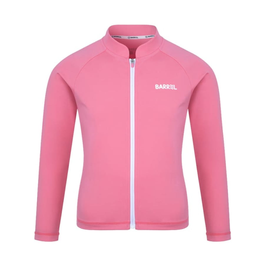 Rashguards: Barrel Kids Nautical ZipUp Rashguard-ROSE - Barrel / Pink / 120 / 2025, BARREL, BARREL HK, BRIV25HKOP02, Clothing