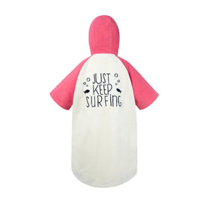 Barrel Kids Raglan Zip - Up Poncho Towel - PINK - Poncho Towels | BARREL HK