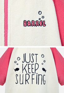 Barrel Kids Raglan Zip - Up Poncho Towel - PINK - Poncho Towels | BARREL HK