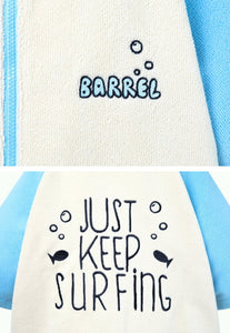 Barrel Kids Raglan Zip - Up Poncho Towel - SKYBLUE - Poncho Towels | BARREL HK