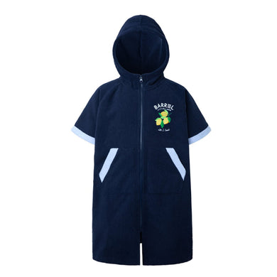 Barrel Kids Solid Zipup Poncho Towel-NAVY - Barrel / Navy / 120 - Poncho Towels | BARREL HK