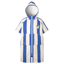 Load image into Gallery viewer, Barrel Kids Stripe Zipup Poncho Towel-BLUE - Barrel / Blue / 120 - Poncho Towels | BARREL HK