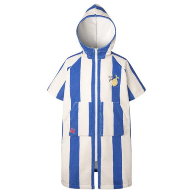 Barrel Kids Stripe Zipup Poncho Towel-BLUE - Barrel / Blue / 120 - Poncho Towels | BARREL HK