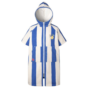 Barrel Kids Stripe Zipup Poncho Towel-BLUE - Barrel / Blue / 120 - Poncho Towels | BARREL HK