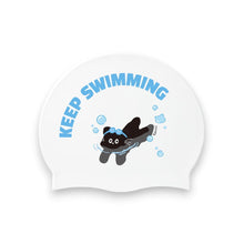 Load image into Gallery viewer, Barrel Kids Swimming Cat Silicone Swim Cap-WHITE - Barrel / White / ON - Swim Caps | BARREL HK